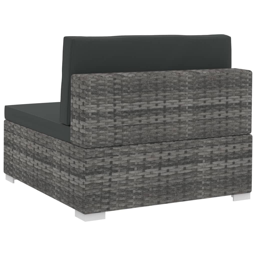 vidaXL 4 Piece Garden Sofa Set with Cushions Poly Rattan Grey