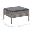 3 Piece Garden Lounge Set with Cushions Poly Rattan Grey