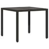 vidaXL 5 Piece Garden Dining Set with Cushions Black Poly Rattan