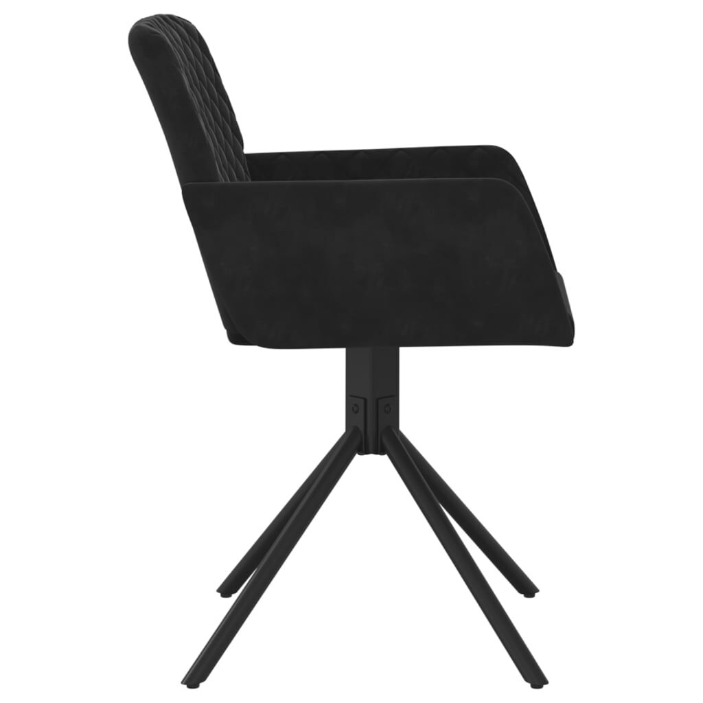 vidaXL Swivel Dining Chairs 2 pcs Black Velvet