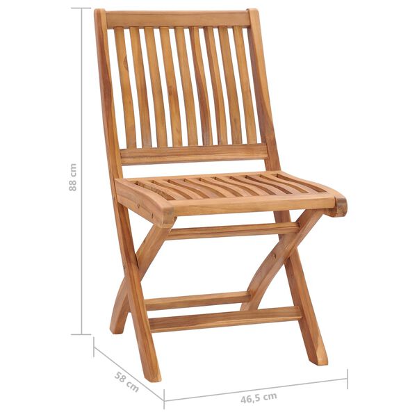 vidaXL Garden Chairs 2 pcs with Red Cushions Solid Teak Wood