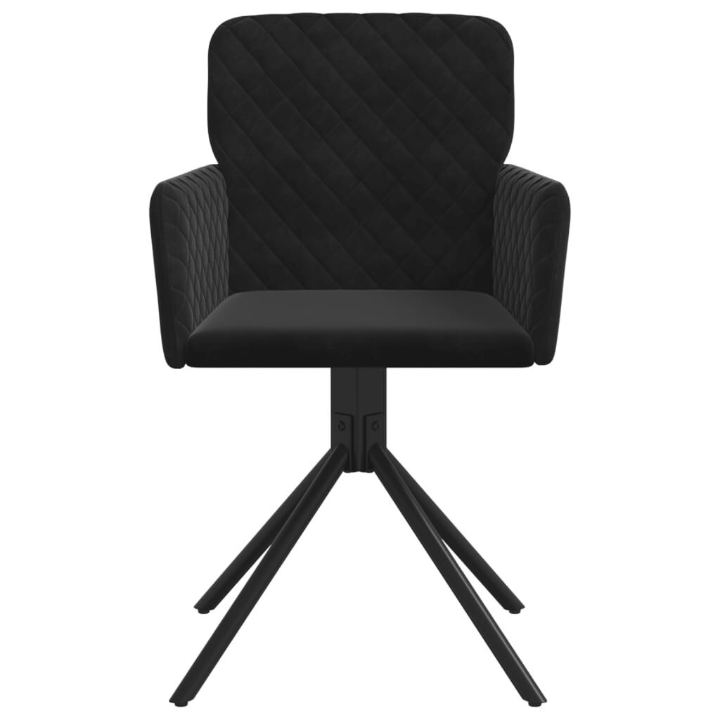 vidaXL Swivel Dining Chairs 2 pcs Black Velvet
