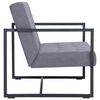 vidaXL 2-Seater Sofa with Armrests Light grey Steel and Fabric