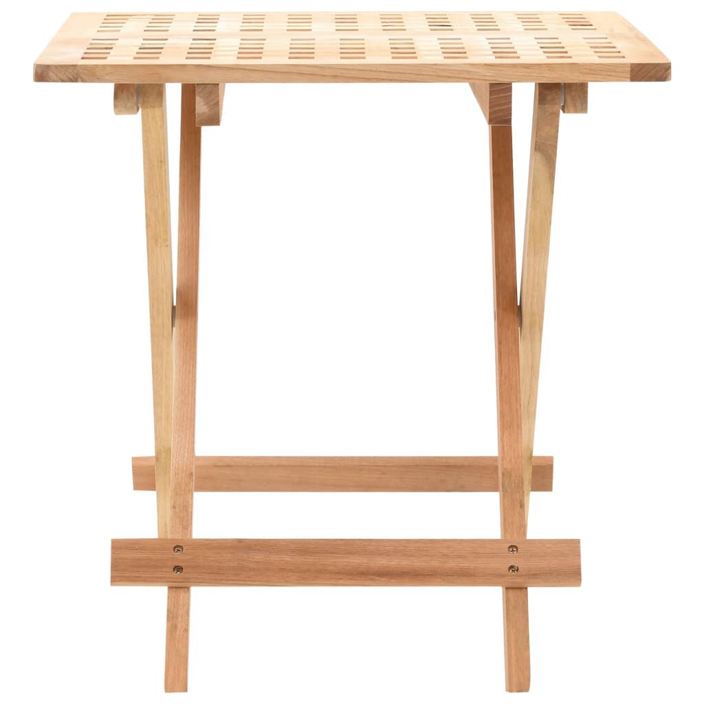 vidaXL Foldable Side Table Solid Walnut Wood 50x50x49 cm