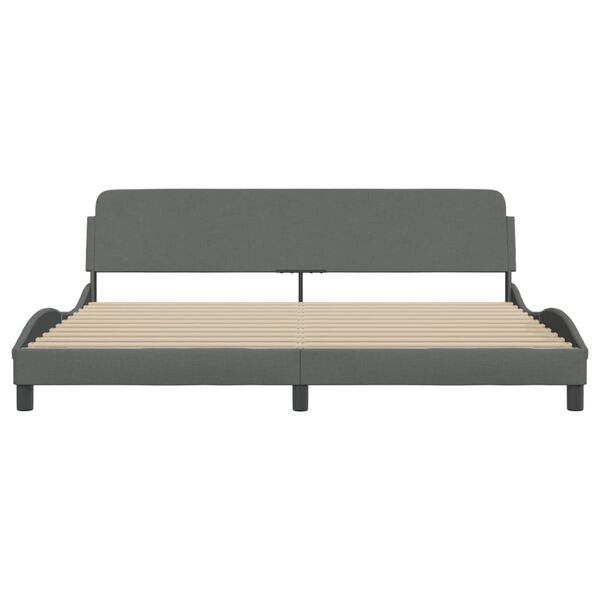 vidaXL Bed Frame "Dover" Dark Grey 193x203 cm Fabric