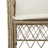 vidaXL 3 Piece Bistro Set with Cushions Beige Poly Rattan