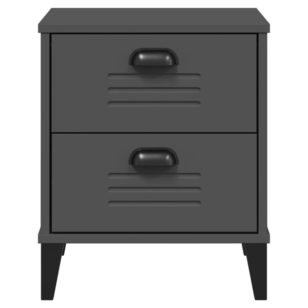 vidaXL Bedside Cabinet VIKEN Anthracite Grey Engineered Wood