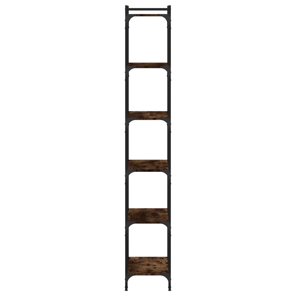 vidaXL Bookcase 6-Tier Smoked Oak 60x30x188 cm Engineered Wood