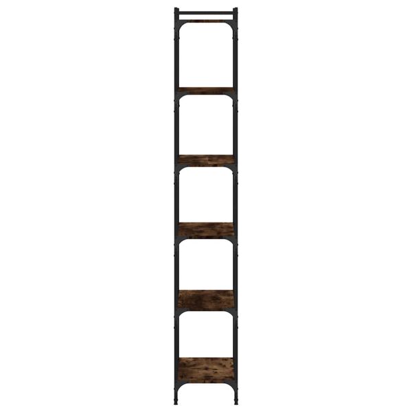 vidaXL Bookcase 6-Tier Smoked Oak 60x30x188 cm Engineered Wood