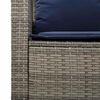 vidaXL Garden Sofa 2-Seater with Cushions&Table Grey Poly Rattan