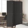 vidaXL Room Divider&nbsp;4 Panels Black Solid Wood Paulownia