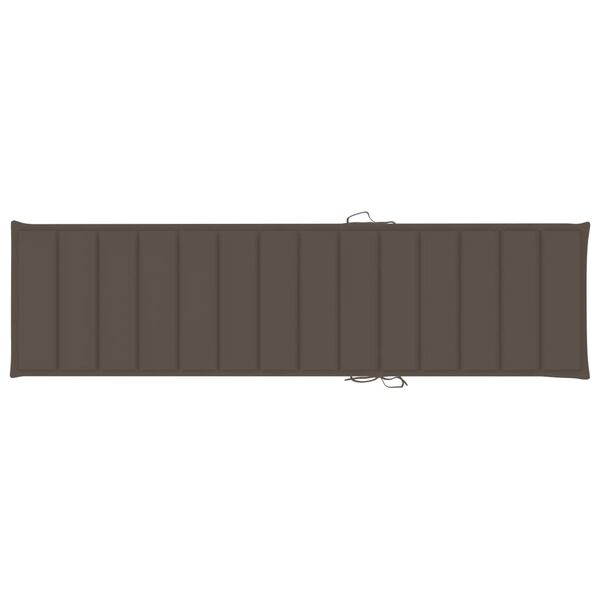 vidaXL Sun Lounger with Taupe Cushion Solid Teak Wood