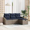 vidaXL Sofa Set with Cushion with Storage 4 pcs Grey Poly rattan