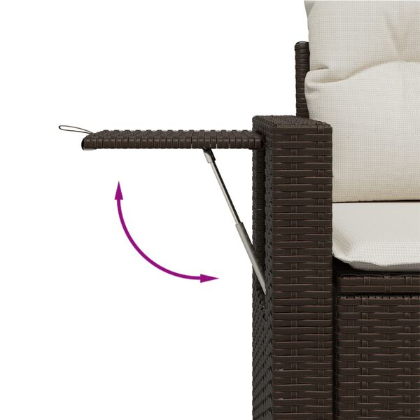 vidaXL 8 Piece Garden Sofa Set with Cushions Brown Poly Rattan