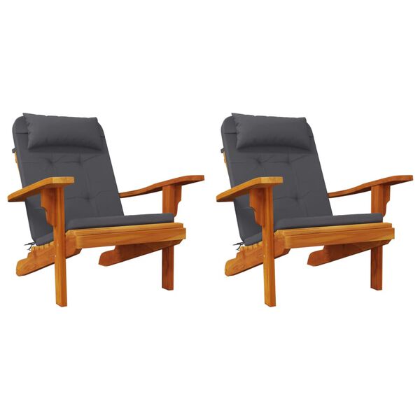vidaXL Adirondack Chair Cushions 2 pcs Anthracite Oxford Fabric