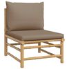 vidaXL 9 Piece Garden Lounge Set with Taupe Cushions Bamboo
