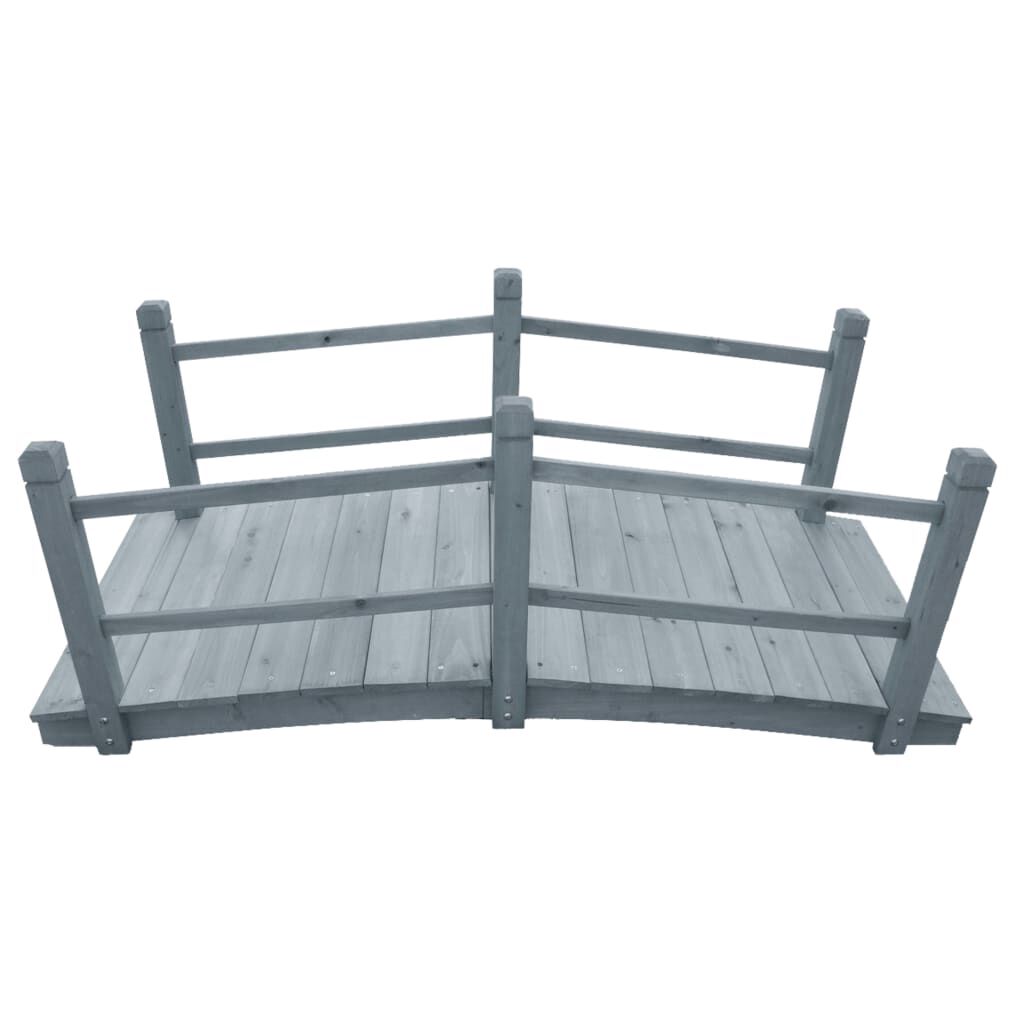 vidaXL Garden Bridge Grey 140x60x56 cm Solid Firwood