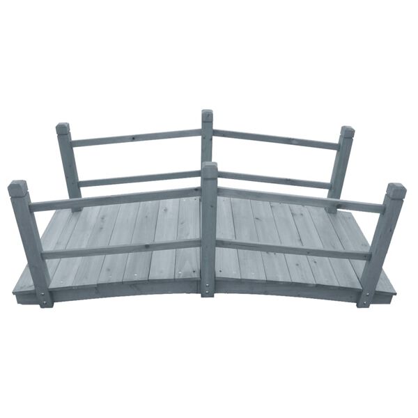 vidaXL Garden Bridge Grey 140x60x56 cm Solid Firwood