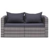 vidaXL 10 Piece Garden Lounge Set with Cushions Poly Rattan Grey