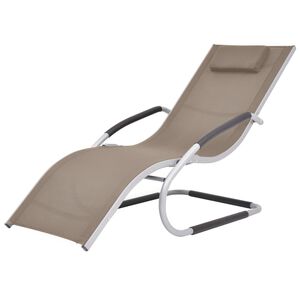 vidaXL Sun Lounger with Pillow Aluminium and Textilene Taupe