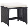 vidaXL 15 Piece Outdoor Dining Set with Cushions Poly Rattan Black