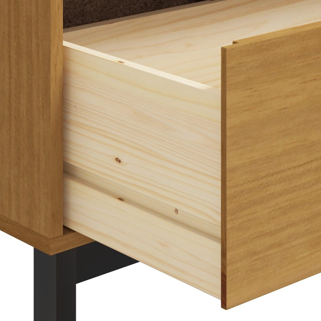 vidaXL Sideboard with Glass Door FLAM 110x40x80 cm Solid Wood Pine