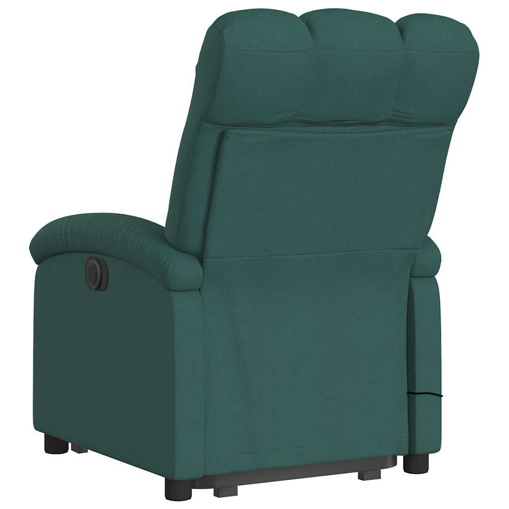 vidaXL Electric Stand up Massage Recliner Chair Dark Green Fabric