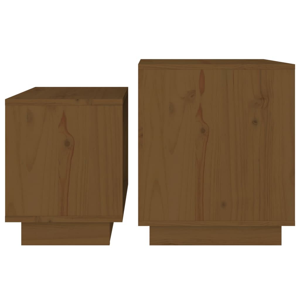 vidaXL Nesting Coffee Tables 2 pcs Honey Brown Solid Wood Pine
