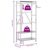 vidaXL Clothes Rack with Shelves and Wheels 90x40x179.5 cm Bamboo