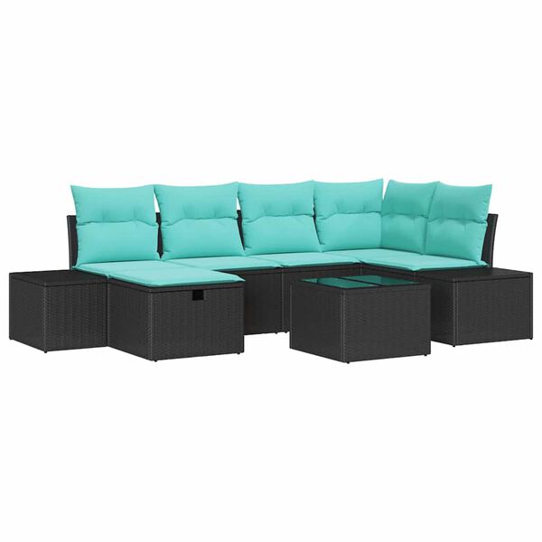 vidaXL Sofa Set with Cushion 3 pcs Poly Rattan