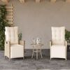 vidaXL 3 Piece Bistro Set with Cushions Beige Poly Rattan