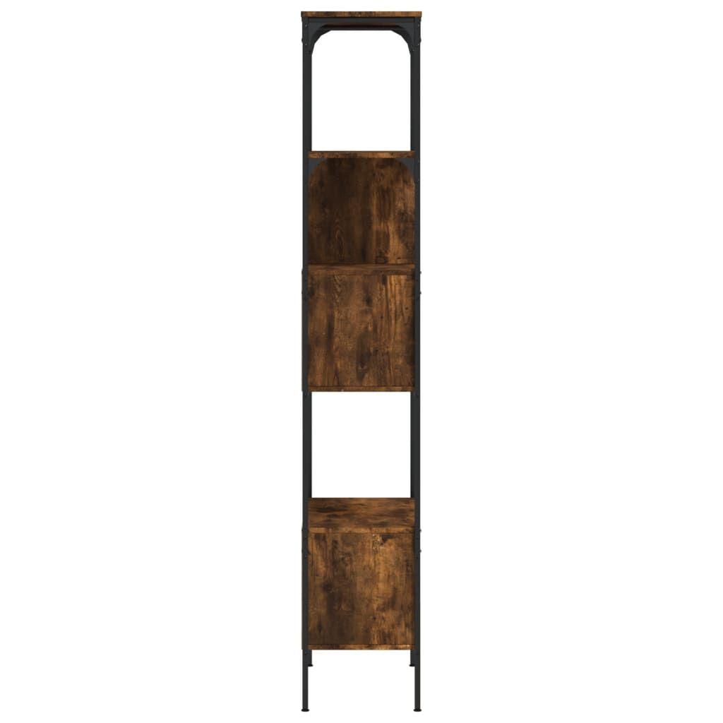 vidaXL Bookcase 5-Tier Smoked Oak 76x33x188.5 cm Engineered Wood