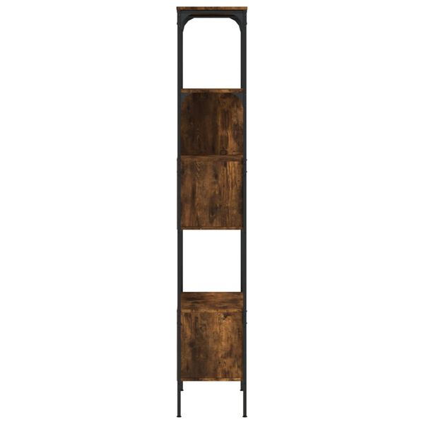 vidaXL Bookcase 5-Tier Smoked Oak 76x33x188.5 cm Engineered Wood