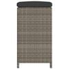 vidaXL Garden Bar Stools with Cushions 4 pcs Grey Poly Rattan