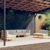 vidaXL 8 Piece Garden Lounge Set with Cream Cushions Solid Pinewood