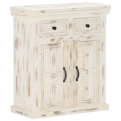 vidaXL Sideboard White 65x30x75 cm Solid Mango Wood