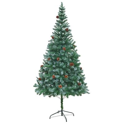 vidaXL Artificial Pre-lit Christmas Tree with Pinecones 210 cm