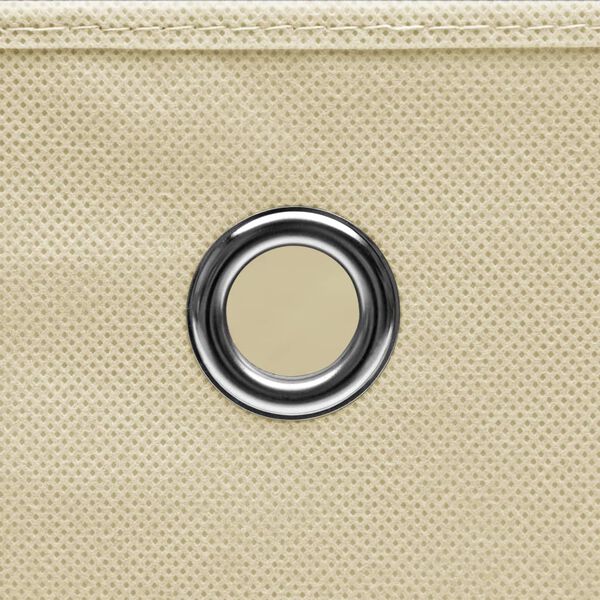 vidaXL Storage Boxes with Lid 4 pcs Cream 32x32x32 cm Fabric