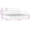 vidaXL Metal Bed Frame without Mattress with Footboard White 193x203cm