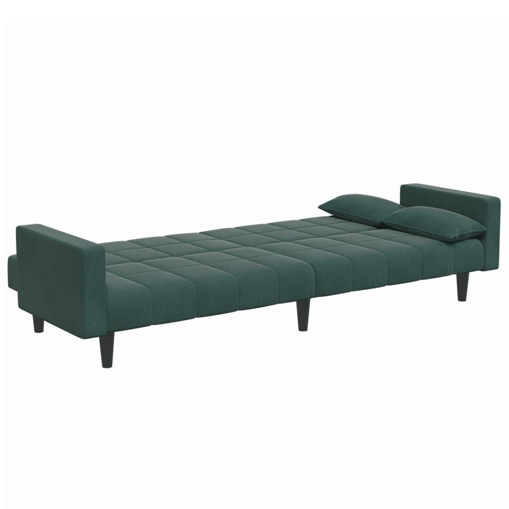vidaXL 2-Seater Sofa Bed with Footstool Dark Green Velvet