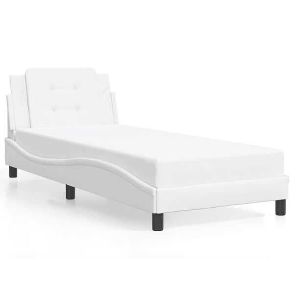 vidaXL Bed Frame without Mattress "Zadar" White 100x190 cm Faux Leather