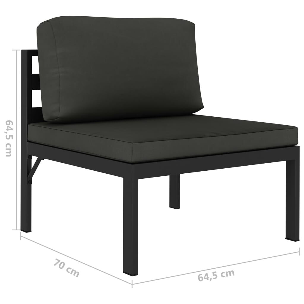 vidaXL 5 Piece Garden Lounge Set with Cushions Aluminium Anthracite