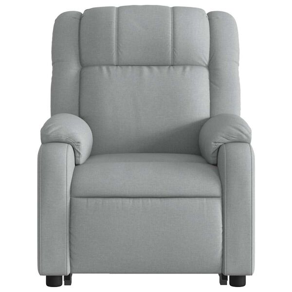 vidaXL Electric Stand up Recliner Chair Light Grey Fabric