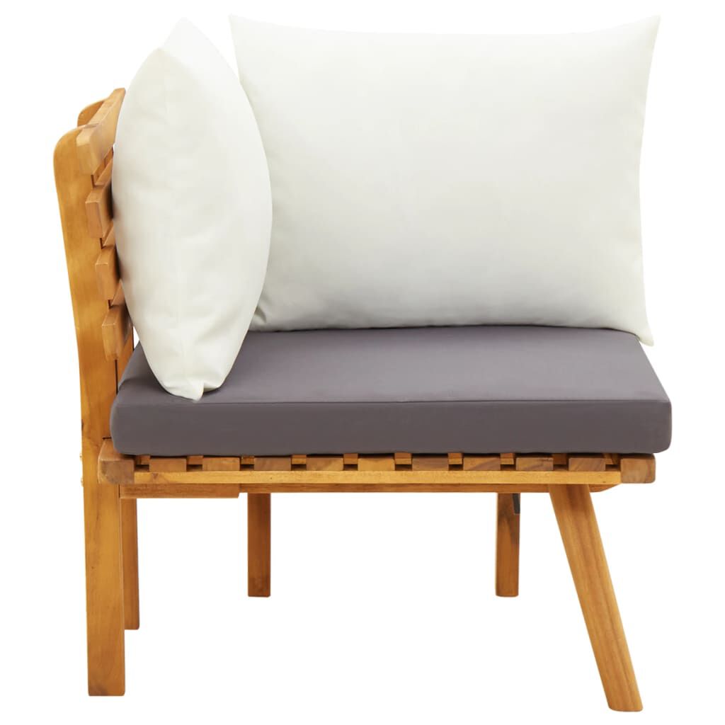 vidaXL Garden Corner Sofa with Cushions Solid Acacia Wood