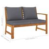 vidaXL 5 Piece Garden Lounge Set with Cushion Solid Acacia Wood