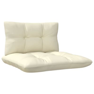 vidaXL 3 Piece Garden Lounge Set with Cream Cushions Solid Pinewood