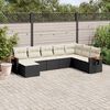 vidaXL 8 Piece Garden Sofa Set with Cushions Black Poly Rattan