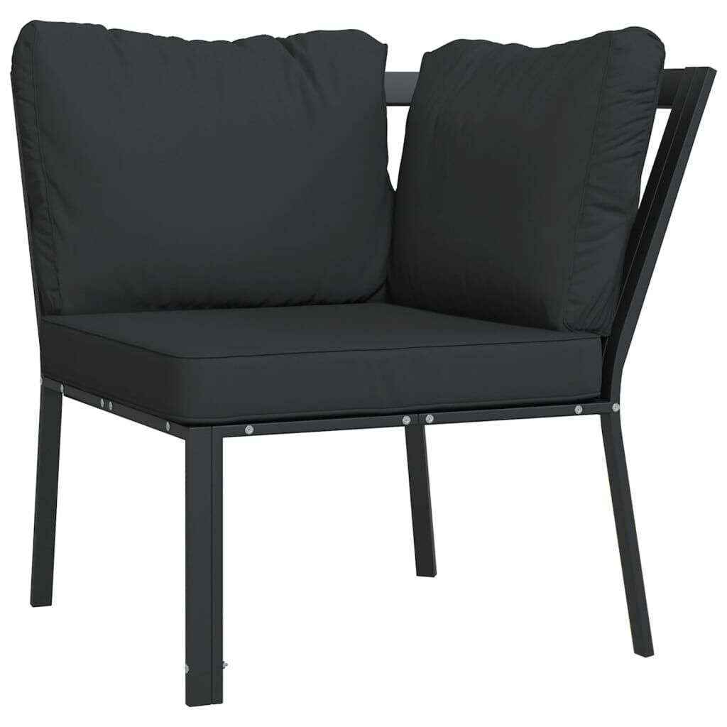 vidaXL 9 Piece Garden Lounge Set with Grey Cushions Steel