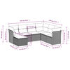 vidaXL 7 Piece Garden Sofa Set with Cushions Grey Poly Rattan