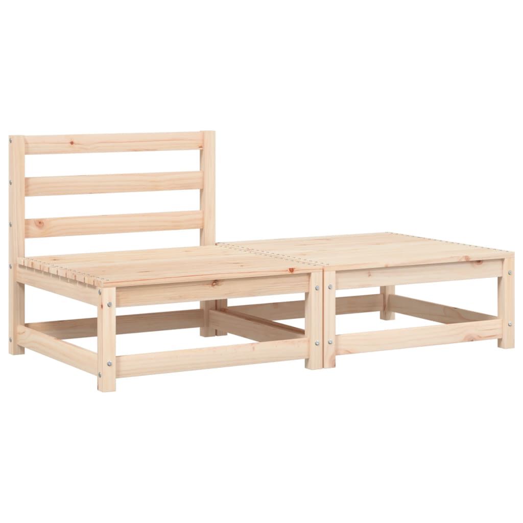 vidaXL Garden Sofa Armless with Cushions and Footstool